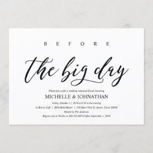 Elegant Rustic Wedding Rehearsal Dinner Invites