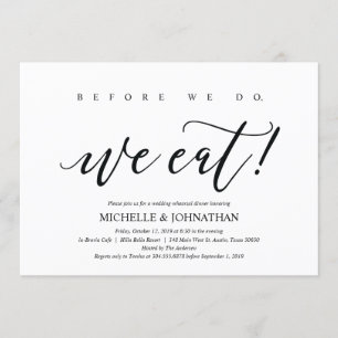 Elegant Rustic Wedding Rehearsal Dinner Invites