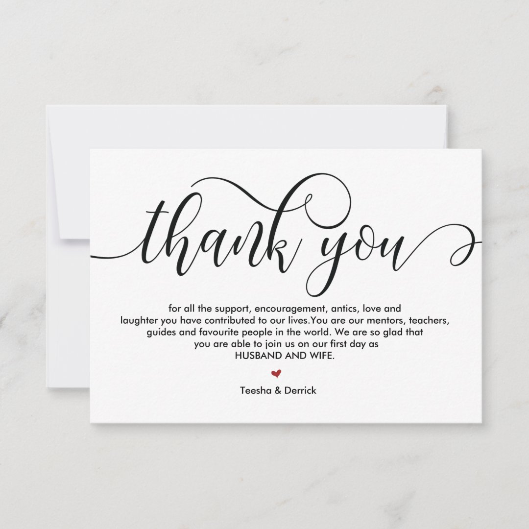 Elegant Rustic wedding Thank you card design v1 | Zazzle