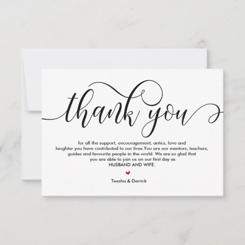 Elegant Rustic wedding Thank you card design v1