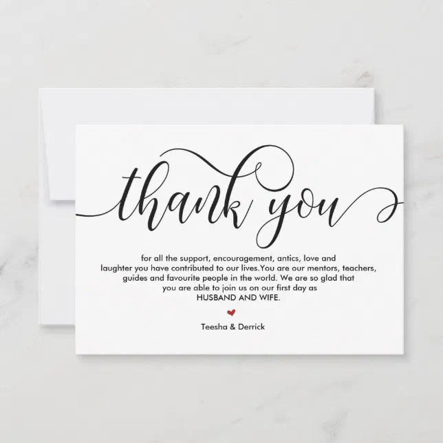 Elegant Rustic wedding Thank you card design v1 | Zazzle