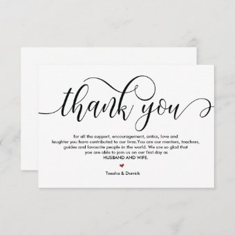 Elegant Rustic wedding Thank you card design v1 | Zazzle