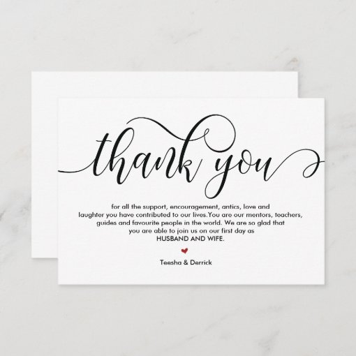 Elegant Rustic wedding Thank you card design v1 | Zazzle