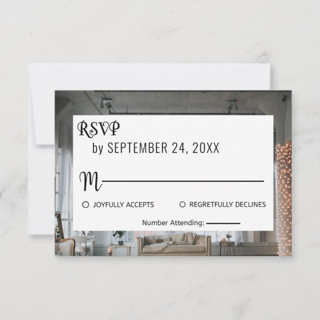 Elegant rustic wedding theme fall floral Wedding R RSVP Card (Front)