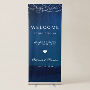Elegant Rustic Wedding Welcome Retractable Banner