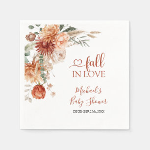 Elegant Rustic Wildflower Fall in Love Baby Shower Napkins