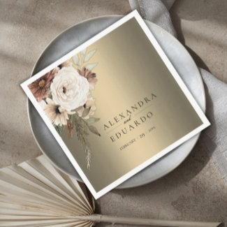 Elegant Rustic Wildflowers Gold Wedding