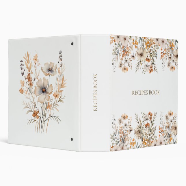 Elegant Rustic Wildflowers Greenery Binder (Background)