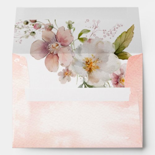 Elegant Rustic Wildflowers Wedding  Envelope