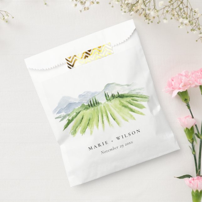 Elegant Rustic Winery Vineyard Mountain Wedding Favor Bag (Sealed)