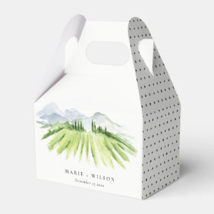 Elegant Rustic Winery Vineyard Mountain Wedding Favor Boxes