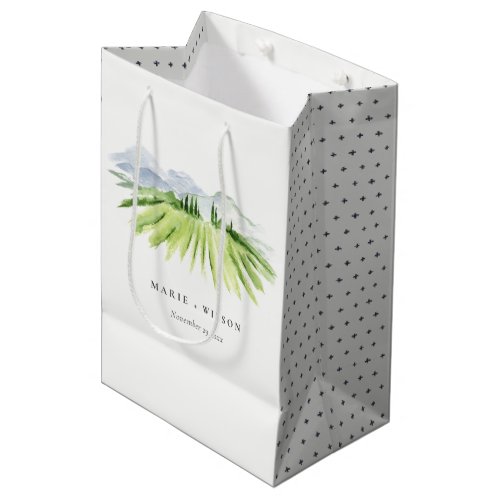 Elegant Rustic Winery Vineyard Mountain Wedding Medium Gift Bag