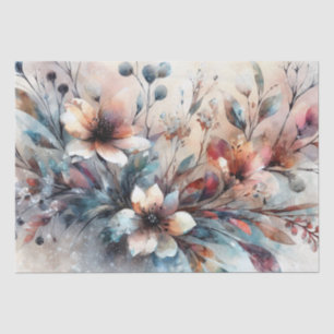 Elegant Rustic Winter Vintage Inspired Floral Tissue Paper