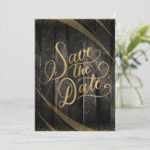 Elegant Rustic Wood Black and Shiny Wedding