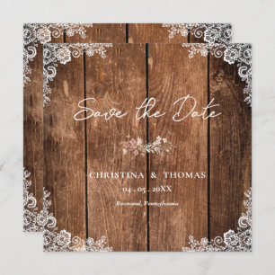 Elegant Rustic Wood Country Wedding Save The Date