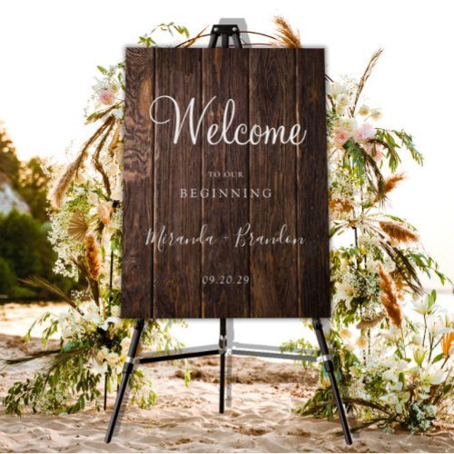 Elegant Rustic Wood Decor Wedding Welcome Sign