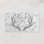 Elegant Rustic Wood & Deer Antlers Diaper Raffle Enclosure Card (Back)