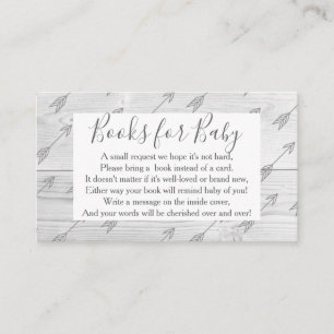 Elegant Rustic Wood & Gray Antlers Book Request Enclosure Card