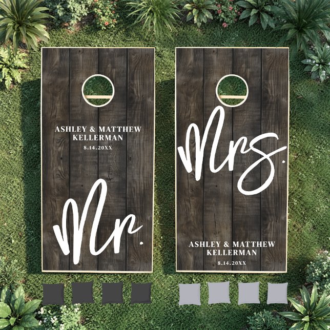 Elegant Rustic Wood Wedding Cornhole Set (Elegant Rustic Wood Wedding Cornhole Set )