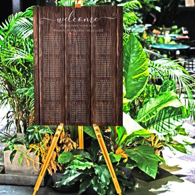Elegant Rustic Wood Wedding Seating Chart (Creator Uploaded)