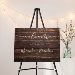 Elegant Rustic Wood Wedding Welcome Sign