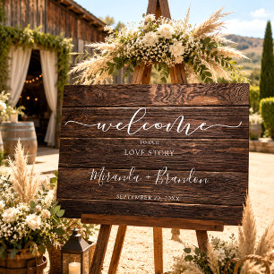 Elegant Rustic Wood Wedding Welcome Sign