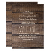 Elegant Rustic Wooden Pallet Wedding Invitation