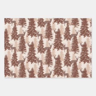 Elegant Rustic Woodland Forest and Deer Wrapping Paper Sheets