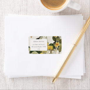 Elegant Rustic Yellow Daffodil Floral Address Label