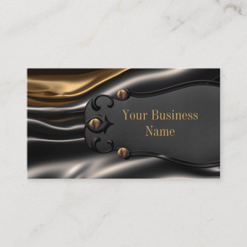 Elegant Rusty gold black silk metal look Business Card