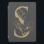 Elegant S Boho Floral Monogram Initial Gray Gold iPad Pro Cover<br><div class="desc">Elegant S Boho Floral Monogram Initial Gray Gold 

*each letter has its own listing; if your letter is not yet available,  please message me and I will move it to the top of the list.</div>