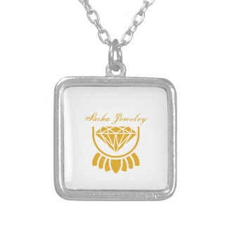 Elegant Sacha Jewelry Golden Diamond Logo Silver S