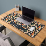 Elegant Safari Animal Skin Leopard spot Girly  Desk Mat<br><div class="desc">The modern, exotic, and impressive animal print-themed desk mat showcases a captivating digital image of leopard skin, designed with elegance and warmth in mind. The color palette incorporates a harmonious blend of black, orange, yellow, green, and beige tones, creating a visually striking and stylish look. The black hues provide a...</div>