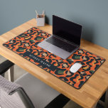 Elegant Safari Animal Skin Leopard spot Girly Desk Mat<br><div class="desc">The modern, exotic, and impressive animal print-themed desk mat showcases a captivating digital image of leopard skin, designed with elegance and warmth in mind. The color palette incorporates a harmonious blend of black, orange, yellow, green, and beige tones, creating a visually striking and stylish look. The black hues provide a...</div>