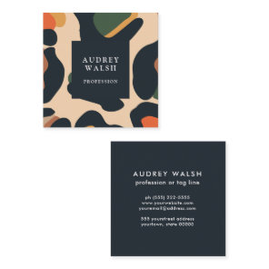 Elegant Safari Animal Skin Leopard spot Girly  Square Business Card