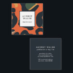 Elegant Safari Animal Skin Leopard spot Girly    Square Business Card<br><div class="desc">Modern, exotic and impressive animal print themed networking card featuring digital image of leopard skin in elegant warm earth palette of black, orange, yellow, green and beige . Black stripe overlay. Great for beauty, fashion , entertainment and event professionals. Ideal for beauty salons, spas, cosmetologists, estheticians, dance studios, boutiques, designers,...</div>