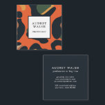Elegant Safari Animal Skin Leopard spot Girly    Square Business Card<br><div class="desc">Modern, exotic and impressive animal print themed networking card featuring digital image of leopard skin in elegant warm earth palette of black, orange, yellow, green and beige . Black stripe overlay. Great for beauty, fashion , entertainment and event professionals. Ideal for beauty salons, spas, cosmetologists, estheticians, dance studios, boutiques, designers,...</div>