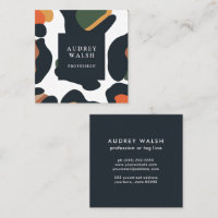 Elegant Safari Animal Skin Leopard spot Girly  Square Business Card