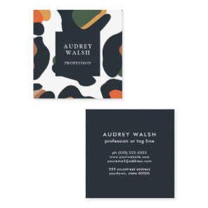 Elegant Safari Animal Skin Leopard spot Girly  Square Business Card