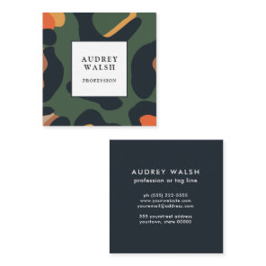 Elegant Safari Animal Skin Leopard spot Girly  Square Business Card