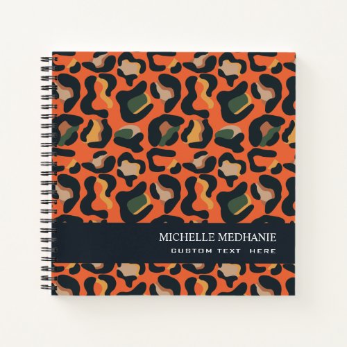 Elegant Safari Animal Skin Leopard spot MONOGRAM   Notebook