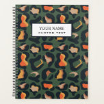 Elegant Safari Animal Skin Leopard spot Planner<br><div class="desc">Modern digital image of leopard skin in elegant warm earth palette of black, orange, yellow, green and beige . Black stripe overlay.with fully customizable text in white classic font. The spine is black with bold white font. Cool and feminine and elegant, Available on many products. For help or custom request,...</div>