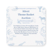 Elegant Safari in Blue Baby Shower Enclosure Card