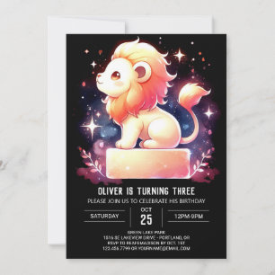 Elegant Safari Lion Birthday Invitation