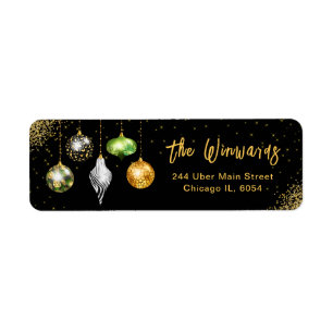 Elegant Safari Print Ornament Christmas Label