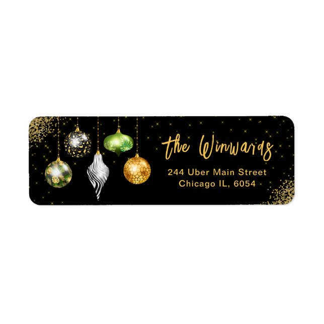 Elegant Safari Print Ornament Christmas Label (Front)