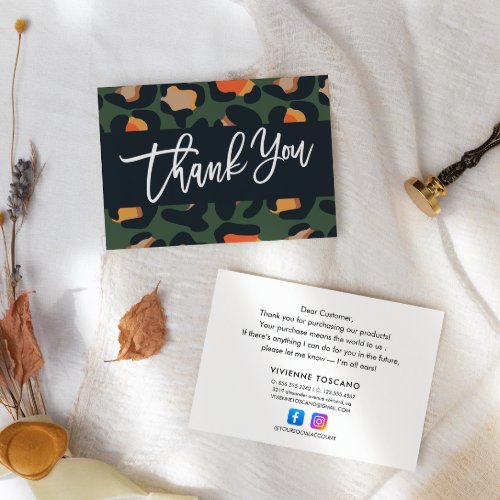 Elegant Safari Thank you for your purchase   Enclosure Card