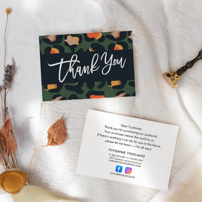 Elegant Safari Thank you for your purchase   Enclosure Card (Creator Uploaded)