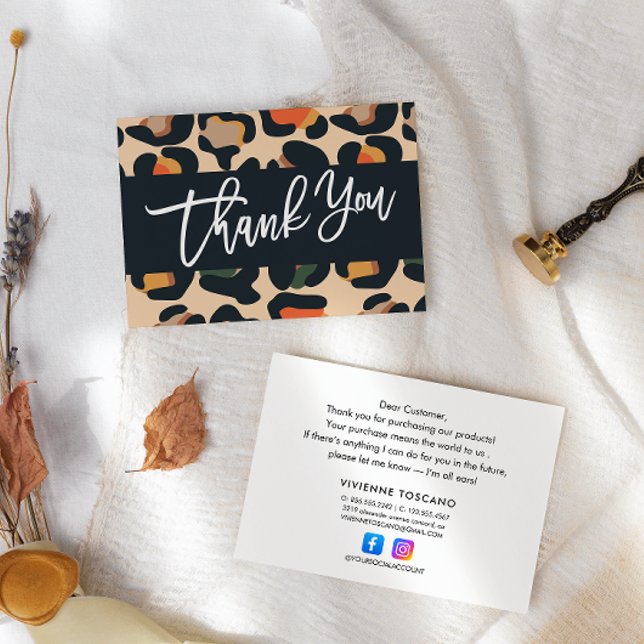 Elegant Safari Thank you for your purchase Enclosure Card (Creator Uploaded)