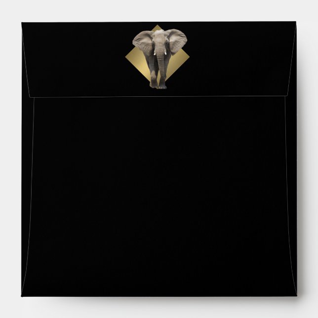Elegant Safari with Elephant Envelope (Back (Top Flap))